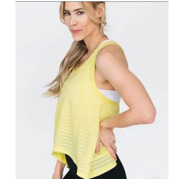ZYIA Neon Yellow Nimbus Split Back Tank - Picture 1 of 5